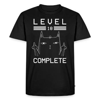 Enfants Niveau 18 ans t-shirt d’anniversaire Gamer - T-shirt Premium bio Homme - noir - Devant - Nico (187cm)