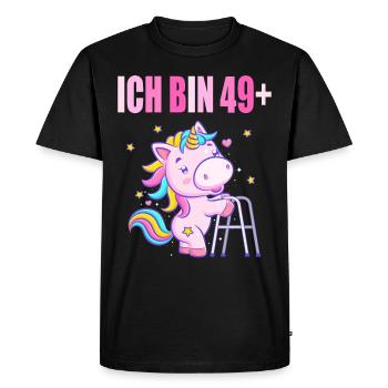 50 Jahre Einhorn ich bin 49+ 50. Geburtstag - Männer Premium Bio T-Shirt - Schwarz - Vorne - Nico (187cm)