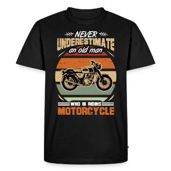 Never Understimate Old Man Is Riding Motorcycle - T-shirt Premium bio Homme - noir - Devant - Nico (187cm)
