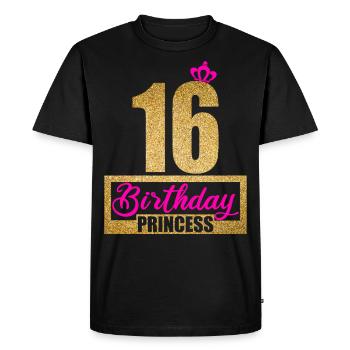 16e anniversaire 16 ans 16 anniversaire de la princesse - T-shirt Premium bio Homme - noir - Devant - Nico (187cm)