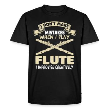 Flûte Fou Flûte Flûte Flûtiste École de musique - T-shirt Premium bio Homme - noir - Devant - Nico (187cm)