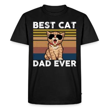Meilleur Cat Dad Ever Chat Félin cadeau - T-shirt Premium bio Homme - noir - Devant - Nico (187cm)