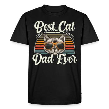 Meilleur Cat Dad Ever Félins - T-shirt Premium bio Homme - noir - Devant - Nico (187cm)