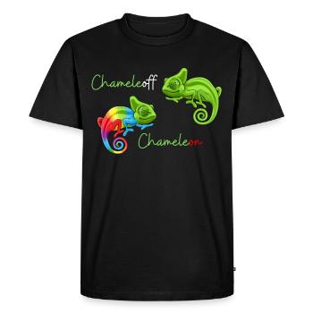 Chameleon funny lizard joke funny reptiles - Men's Premium Organic T-Shirt - black - Front - Nico (187cm)