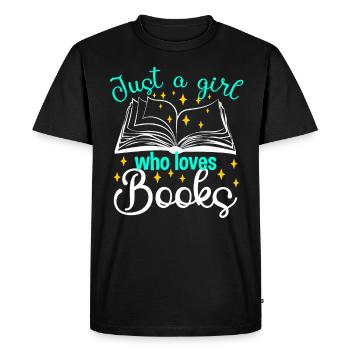 Juste une fille qui aime books Lecteureratte - T-shirt Premium bio Homme - noir - Devant - Nico (187cm)
