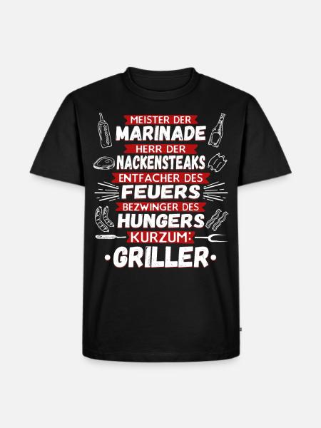 Griller Grillen lustig - Männer Premium Bio T-Shirt - Schwarz