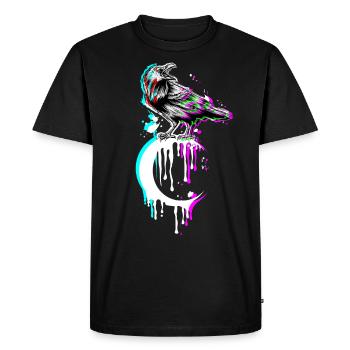 Tarot Card Corbeau Lune Vaporwave Occulte Corbeau Goth - T-shirt Premium bio Homme - noir - Devant - Nico (187cm)