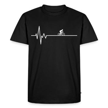 Bike motif vélo vélo EKG battement de cœur - T-shirt Premium bio Homme - noir - Devant - Nico (187cm)