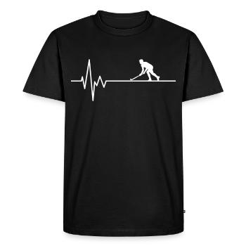 Hockey battement de coeur hockey hockey hockey - T-shirt Premium bio Homme - noir - Devant - Nico (187cm)