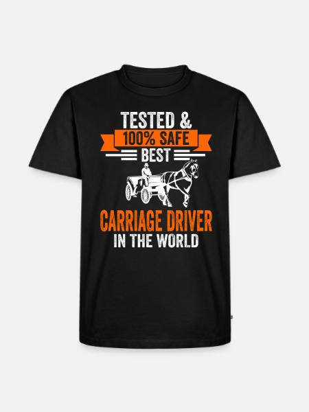 Kutscher Kutsche Pferdewagen - Männer Premium Bio T-Shirt - Schwarz