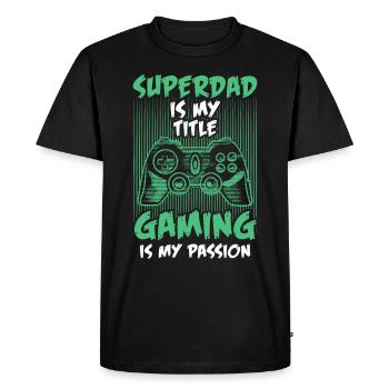 Superdad Titre De Jeu De Jeu De Jeu Vidéo Ma Passion Gamer - T-shirt Premium bio Homme - noir - Devant - Nico (187cm)