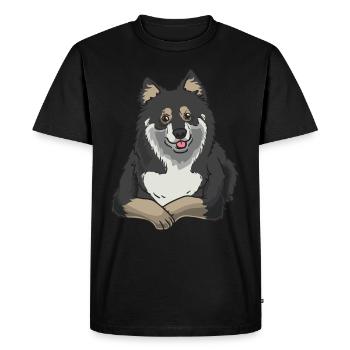 Chien de lapon finlandais - T-shirt Premium bio Homme - noir - Devant - Nico (187cm)