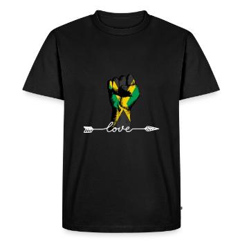 Jamaïque Poing Jamaïcain Amour - T-shirt Premium bio Homme - noir - Devant - Nico (187cm)