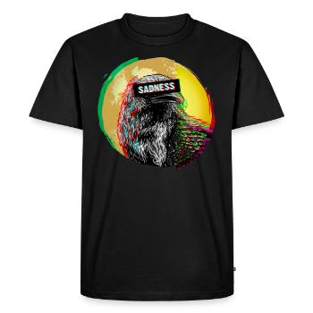 Corbeau Vaporwave Sadness Sadness Black Corbeau Bird Lover - T-shirt Premium bio Homme - noir - Devant - Nico (187cm)