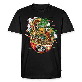 Dragon De Ramen Dans Daruma Bowl Vaporwave Kanagawa - T-shirt Premium bio Homme - noir - Devant - Nico (187cm)