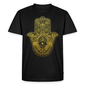 Porte-bonheur Talisman Hamsa Hand Mandala cadeau - T-shirt Premium bio Homme - noir - Devant - Nico (187cm)