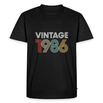 Vintage 1986 Birthday - Men's Premium Organic T-Shirt - black - Front - Nico (187cm)