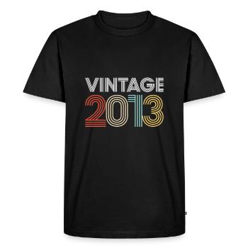 Vintage 2013 Anniversaire - T-shirt Premium bio Homme - noir - Devant - Nico (187cm)