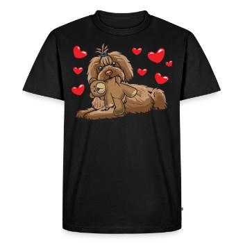 Bolonka Zwetna chien avec doublure - T-shirt Premium bio Homme - noir - Devant - Nico (187cm)