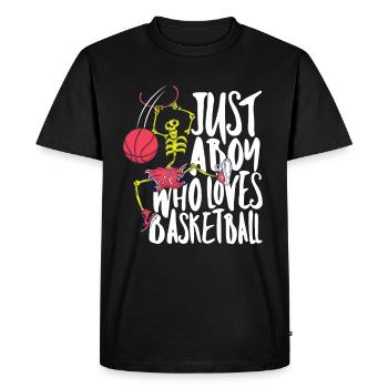 Un garçon qui aime le basket - T-shirt Premium bio Homme - noir - Devant - Nico (187cm)