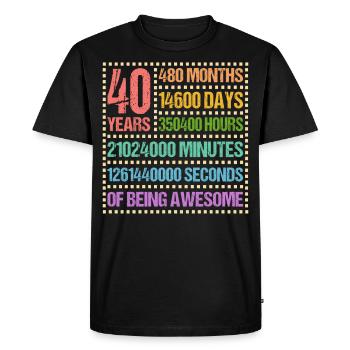 40 ans de l’anniversaire de 40 ans cadeau - T-shirt Premium bio Homme - noir - Devant - Nico (187cm)