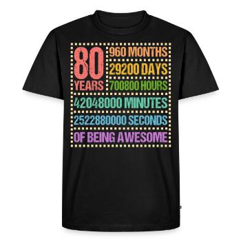 80 ans 80 anniversaire cadeau - T-shirt Premium bio Homme - noir - Devant - Nico (187cm)