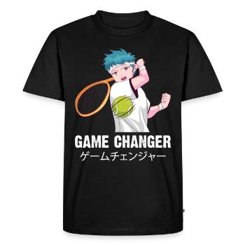 Tennis Anime Boy Husbando Game Changer Kanji Weeb - Men's Premium Organic T-Shirt - black - Front - Nico (187cm)