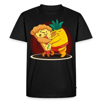 Drôle japonais Sumo Ananas Hawaiian Pizza Amer - T-shirt Premium bio Homme - noir - Devant - Nico (187cm)