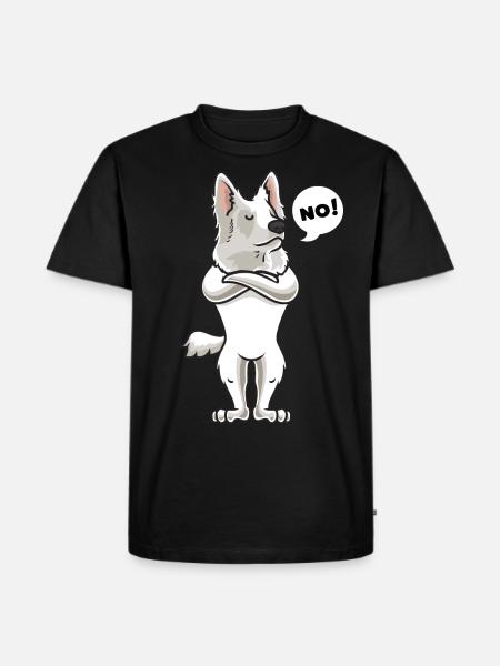 Stubborn White Swiss Shepherd Gift - Men's Premium Organic T-Shirt - black
