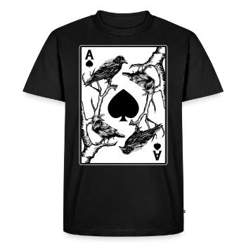Krähe et l'as de pique la mort occulte du corbeau - T-shirt Premium bio Homme - noir - Devant - Nico (187cm)