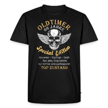 66 Geburtstag 66 Jahre Geburtstag Geschenk-Idee - Männer Premium Bio T-Shirt - Schwarz - Vorne - Nico (187cm)