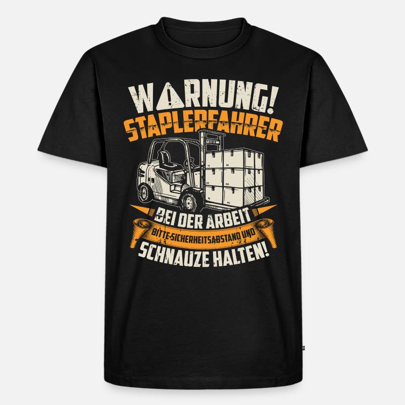 Staplerfahrer Stapler | Lagerist Geschenk - Männer Premium Bio T-Shirt - Schwarz