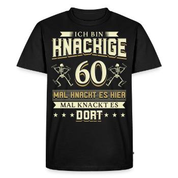 60 Geburtstag Mann - Männer Premium Bio T-Shirt - Schwarz - Vorne - Nico (187cm)