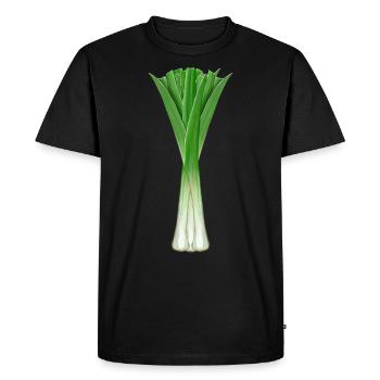 Leek Vegetable Harvest Garden Leek Onions Kitchen - Men's Premium Organic T-Shirt - black - Front - Nico (187cm)