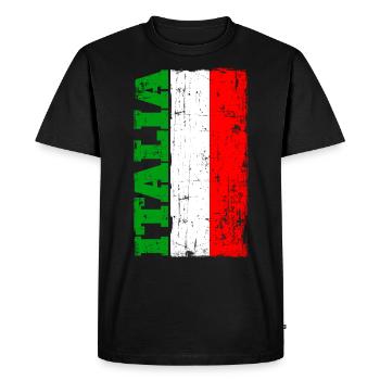 Italie Drapeau italien Sport Italia - T-shirt Premium bio Homme - noir - Devant - Nico (187cm)