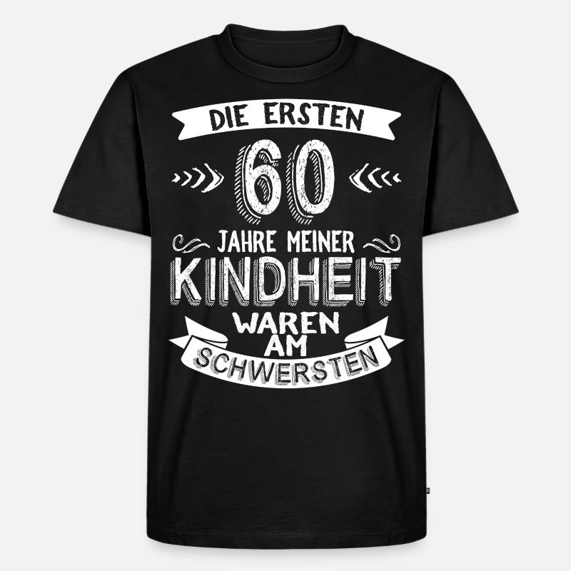 60 Geburtstag - Männer Premium Bio T-Shirt - Schwarz