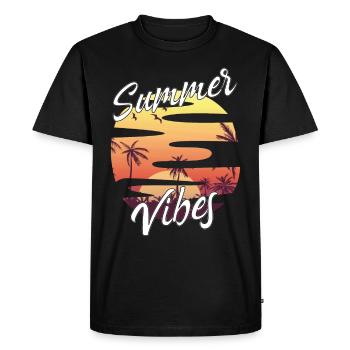 Summer Vibes Summer Summer Vacation Retro - T-shirt Premium bio Homme - noir - Devant - Nico (187cm)