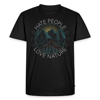 Hate People Love Nature - T-shirt Premium bio Homme - noir - Devant - Nico (187cm)