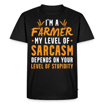 Un drôle de paysan - T-shirt Premium bio Homme - noir - Devant - Nico (187cm)