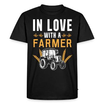 Amoureux d’un paysan - T-shirt Premium bio Homme - noir - Devant - Nico (187cm)