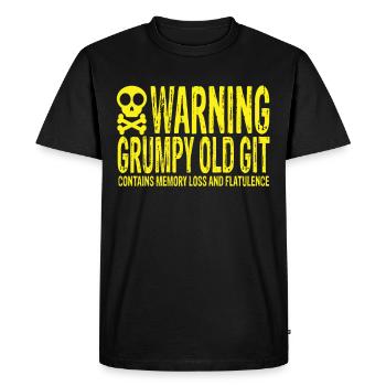 Warning Grumpy Old Git - Men's Premium Organic T-Shirt - black - Front - Nico (187cm)