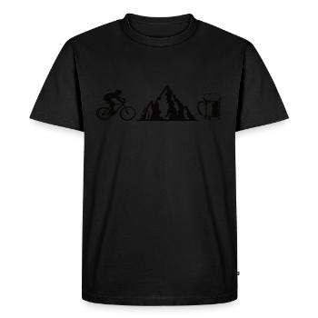 Vélo Montagnes Bière - T-shirt Premium bio Homme - noir - Devant - Nico (187cm)