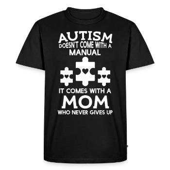Autisme - Maman Est Fier - T-shirt Premium bio Homme - noir - Devant - Nico (187cm)