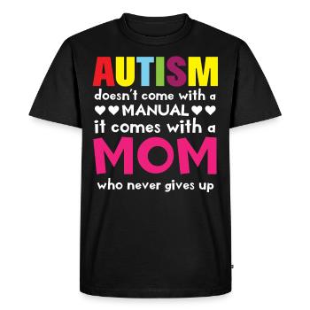 Enfant Autisme Maman Fierté - T-shirt Premium bio Homme - noir - Devant - Nico (187cm)