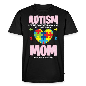 Autisme - Maman Est Fier - T-shirt Premium bio Homme - noir - Devant - Nico (187cm)