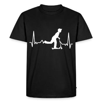 Scooter Heartbeat Roller Stunts - Men's Premium Organic T-Shirt - black - Front - Nico (187cm)