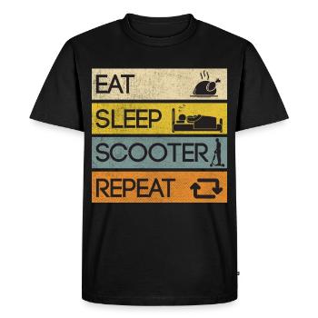 Scooter Eat Sleep Roller Repeat Freestyle - T-shirt Premium bio Homme - noir - Devant - Nico (187cm)