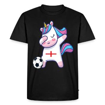 Dabbing Licorne Football Angleterre - T-shirt Premium bio Homme - noir - Devant - Nico (187cm)