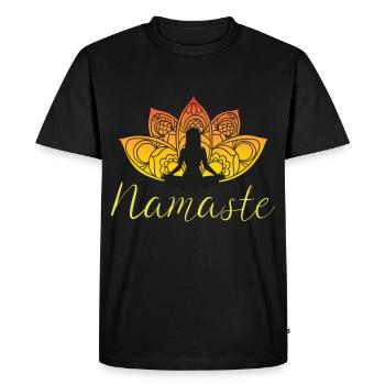 Yoga Namaste Lotus Meditation - T-shirt Premium bio Homme - noir - Devant - Nico (187cm)
