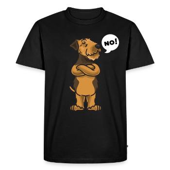 Sturer Airedale Terrier Dog - Men's Premium Organic T-Shirt - black - Front - Nico (187cm)